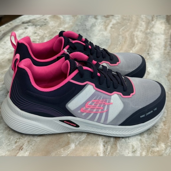 NWT Women’s SKECHERS Carbix-Niyla Carbon toe work sneakers- navy/pink. Size 8.5 - Picture 6 of 11